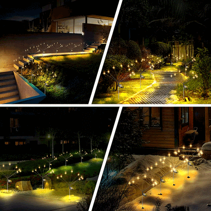 Moon+: Guirlande Lumineuse Solaire étanche pour Extérieur – Ambiance Magique - feu d'artifice